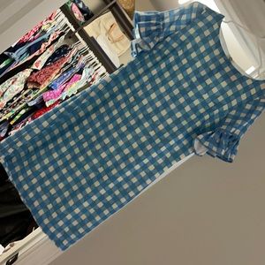 Gingham ruffle sleeve dress